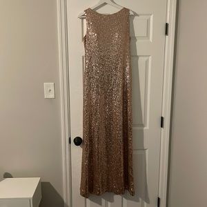 Rose gold sequence bridesmaid dress